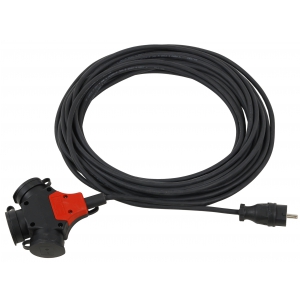 PCE przeduacz 15m 1 wtyk - 3 gniazda, przewd 3 x 1,5mm2