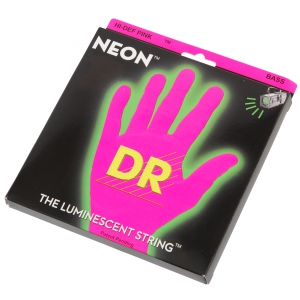 DR NPB5-45 NEON PINK BASS struny do gitary basowej piciostrunowej neonowe, rowe 45-125