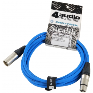 4Audio MIC PRO 3m Blue przew�d mikrofonowy XLR-F - XLR-M z opask� (niebieski) Neutrik