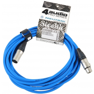 4Audio MIC PRO 6m Blue przew�d mikrofonowy XLR-F - XLR-M z opask� (niebieski) Neutrik