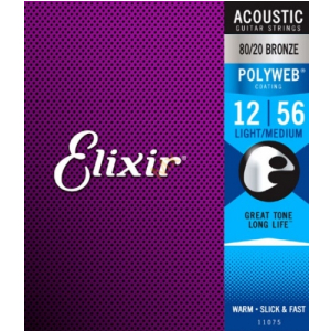 Elixir 11075 PW 80/20 Bronze struny do gitary akustycznej 12-56