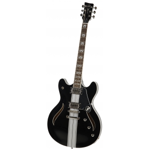 VGS VSH-120 Raven Black Mustang Semi Hollow gitara elektryczna