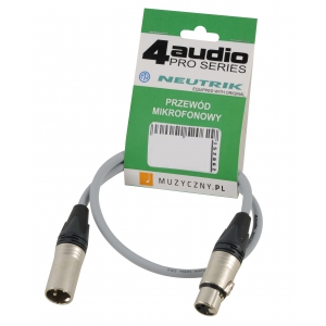 4Audio MIC PRO 0,5m Grey przewód mikrofonowy XLR-F - XLR-M (szary) Neutrik