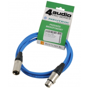 4Audio MIC PRO 1,5m Blue przew�d mikrofonowy XLR-F - XLR-M (niebieski) Neutrik