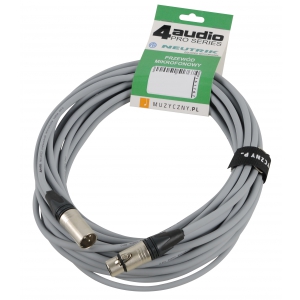 4Audio MIC PRO 10m Grey przew�d mikrofonowy XLR-F - XLR-M z opask� (szary) Neutrik