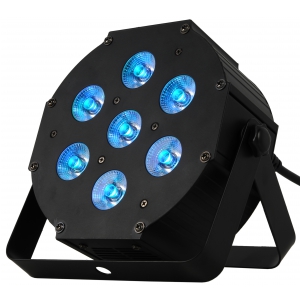 MLight Flat7 LED PAR 3-in-1 RGB; 7x9W - reflektor LED płaski, obudowa metalowa, czarna