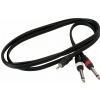RockCable Patch Cable - 2 x TS Jack (6.3 mm / 1/4) to TRS Jack (3.5 mm / 1/8) - 1,8 meter