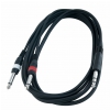 RockCable Patch Cable - TRS (6.3 mm / 1/4) to 2 x TS (6.3 mm / 1/4) - 1 m / 3.3 ft.