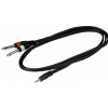 RockCable Patch Cable - 2 x TS Jack (6.3 mm / 1/4) to TRS Jack (3.5 mm / 1/8) - 1,5 meter
