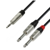 Adam Hall Cables K4 YWPP 0150 - Kabel audio REAN jack stereo 3,5 mm - 2 x jack mono 6,3 mm, 1,5 m
