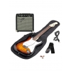 Fender Squier Stratocaster Pack Brown Sunburst, gitara elektryczna + wzmacniacz + pokrowiec + pasek + kabel + kostki