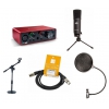 Crono Studio 101 XLR BK RP2 - Recording Pack 2 - Zestaw Studyjny - Komplet, mikrofon wielkomembranowy + koszyk + pop filtr + 2 rodzaje statyww + interfejs USB + przewd XLR