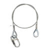 Adam Hall Accessories S 37060 P - Linka bezpieczestwa srebrna 3 mm, 0,6 m, naparstek po obu stronach, do 5 kg, srebrna