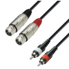 Adam Hall Cables K3 TFC 0600 - kabel 2xRCA / 2xXLR, 6 m