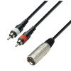 Adam Hall Cables K3 YMCC 0600 - kabel 2xRCA / XLRm, 6 m