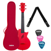 Cascha Carbon Fibre Red Set ukulele koncertowe