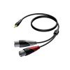 Procab CLA712/1.5  kabel  mini jack - 2x XLRm, 1.5m