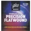 GHS Precision Flatwound struny do gitary basowej, 4-str. Medium, .045-.105