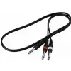 RockCable Patch Cable - TRS (6.3 mm / 1/4) to 2 x TS (6.3 mm / 1/4) - 1 m / 3.3 ft.