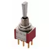 Mec Mini Toggle switch chrome ON-ON-ON DPDT flat Toggle print lug prze��cznik gitarowy