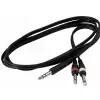 RockCable Patch Cable - TRS (6.3 mm / 1/4) to 2 x TS (6.3 mm / 1/4) - 1.8 m / 5.9 ft.