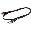 RockCable Patch Cable - 2 x RCA to 2 x TS (6.3 mm / 1/4) - 1 m / 3.3 ft.