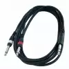 RockCable Patch Cable - TRS (6.3 mm / 1/4) to 2 x TS (6.3 mm / 1/4) - 1.5 m / 4.9 ft.