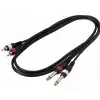 RockCable Patch Cable - 2 x RCA / 2 x TS (6.3 mm / 1/4) - 1.5 m / 4.9 ft.