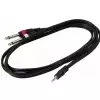 RockCable Patch Cable - 2 x TS Jack (6.3 mm / 1/4) to TRS Jack (3.5 mm / 1/8) - 1,8 meter