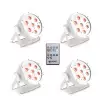 Cameo FLAT PAR CAN TRI 3W IR WH SET - Zestaw 4 lamp PAR 7 x 3 W High Power TRI Colour FLAT LED RGB w biaej obudowie wraz z pilotem na podczerwie