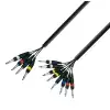 Adam Hall Cables K3 L8 VP 0500 - Kabel Multicore 4 x jack stereo 6,3 mm - 8 x jack mono 6,3 mm, 5 m