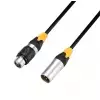 Adam Hall Cables K 4 DMF 1500 IP 65 - Kabel DMX i AES/EBU: 3-stykowe, mskie XLR - eskie XLR, IP65, 15 m