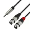 Adam Hall Cables K4 YWFF 0180 - Kabel audio REAN jack stereo 3,5 mm - 2 x XLR eskie, 1,8 m