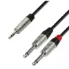 Adam Hall Cables K4 YWPP 0090 - Kabel audio REAN jack stereo 3,5 mm - 2 x jack mono 6,3 mm, 0,9 m