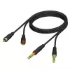 Adam Hall Cables REF 631 3 - Kabel audio 2 x jack mono 6,3 mm - 2 x cinch m�skie, 3 m