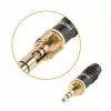 Hicon HI-J3563S mini jack TRS 3.5mm z gwintem + przejciwka nakrcana jack TRS