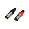 Adam Hall Connectors 7906 - Zcze wtyczkowe XLR do kabla, 3-stykowe XLR, mskie, Para czerwony / czarny