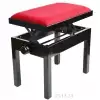 MStar Sonata �awa do pianina, kolor: czarny po�ysk, siedzisko czerwony welur