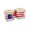 Latin Percussion Bongo Matador Wood Puerto Rican Flag