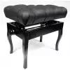 MStar MX �awa koncertowa do pianina, kolor: czarny po�ysk, siedzisko: czarna sk�ra naturna - pikowana