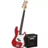 Fender Squier Precision Bass Metallic Red gitara basowa, zestaw (wzmacniacz Rumble 15, pokrowiec, akcesoria)