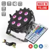 Flash Pro LED PAR 64 SLIM 7x10W RGBW 4w1 PRO MKII 25st. IR - reflektor LED czarny paski z pilotem