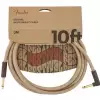 Fender Festival Pure Hemp Natural 10ft kabel gitarowy 3m, Jack prosty - Jack k�towy