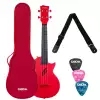 Cascha Carbon Fibre Red Set ukulele koncertowe