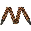 Fender Weighless Checker Strap, Orange/Black pasek gitarowy