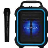 Novox Mobilite Blue przenony system nagonieniowy 60W z mikrofonem bezprzewodowym, MP3/USB/Bluetooth, efekt wietlny LED