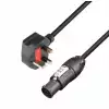 Adam Hall Cables 8101 TCON 0150 GB - Power Cord BS1363/A  Powercon True1 1.5mm2 1.5m