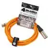 4Audio MIC PRO 3m Orange przewd mikrofonowy XLR-F - XLR-M z opask (pomaraczowy) Neutrik